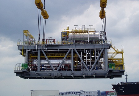 P03A Module being lifted by crane barge